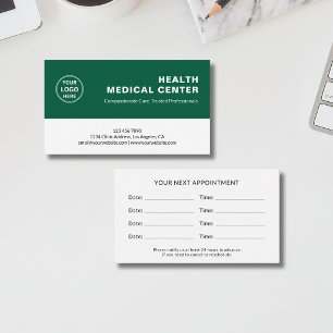 Carte De Rendez-vous Clinique Médicale de Soins Doctor Green
