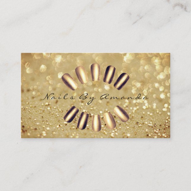 Carte De Rendez-vous Clou Artiste Manucure Parties scintillant Sepi Car (Devant)