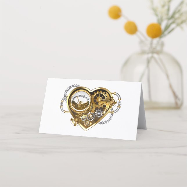 Carte De Rendez-vous Coeur vapeur avec un manomètre (Devant)