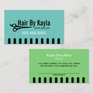 Carte De Rendez-vous Coiffeur du Salon de Coiffure Teal avec rendez-vou