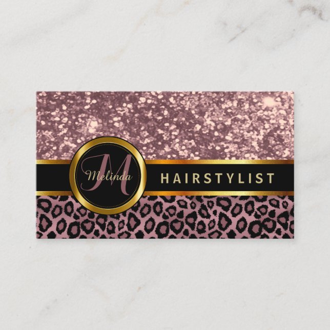 Carte De Rendez-vous Coiffeuse Dusty Rose Gold Parties scintillant Rend (Devant)