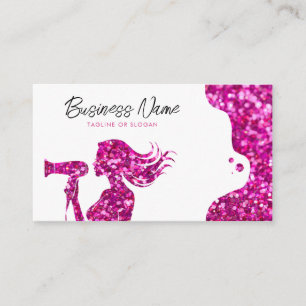 Carte De Rendez-vous Coiffeuse élégante Parties scintillant rose