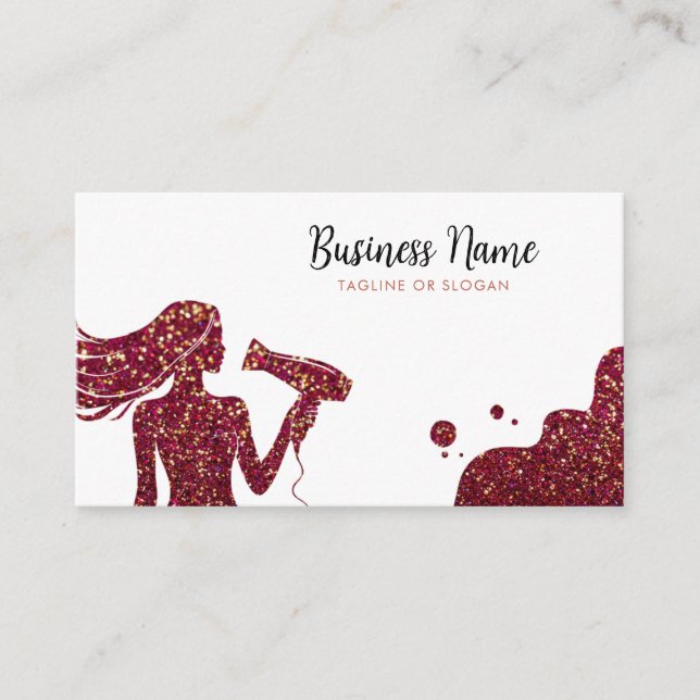 Carte De Rendez-vous Coiffeuse-Parties scintillant-dame Rose chic Gold (Devant)