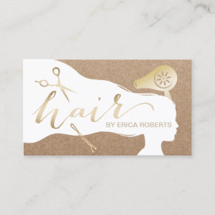 Carte De Rendez-vous Coiffeuse Styliste Beauté Girl Rustic Salon Rendez