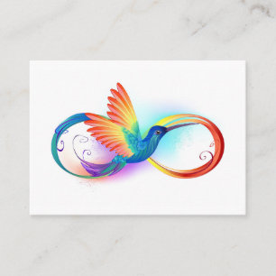 Carte De Rendez-vous Colibri arc-en-ciel avec symbole Infinity