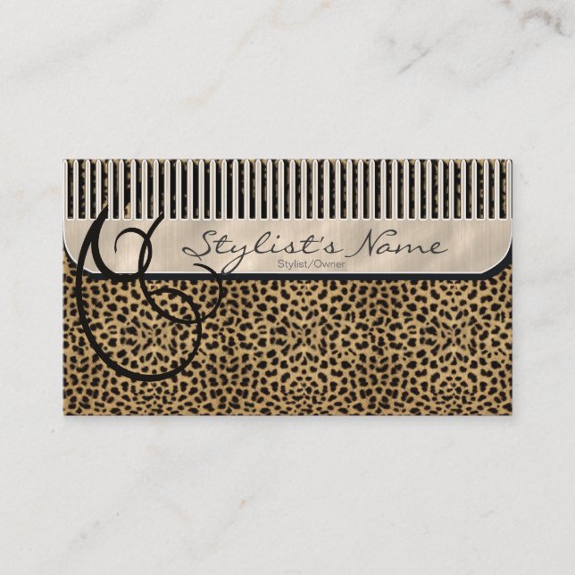 Carte De Rendez-vous Comb et Curls Leopard ID319 (Devant)
