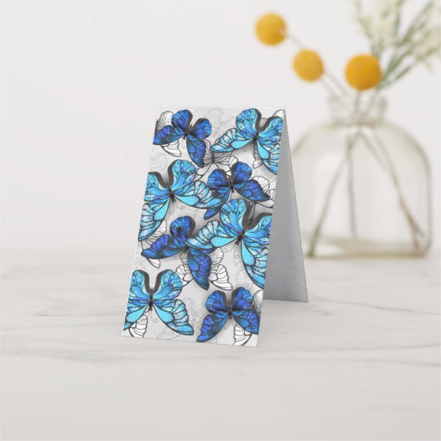 Carte De Rendez-vous Composition des White and Blue Butterflies (Dos)