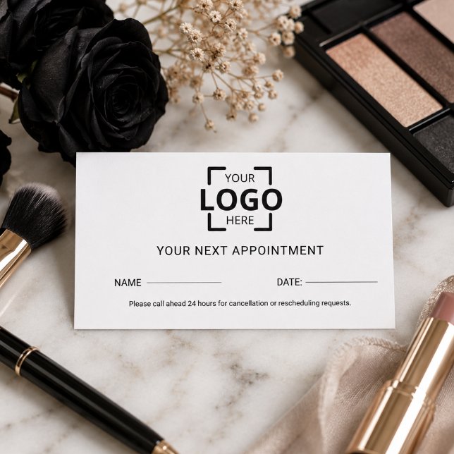 Carte De Rendez-vous Conception de logo personnalisé moderne profession (Modern Professional Custom Logo Design Appointment Card)