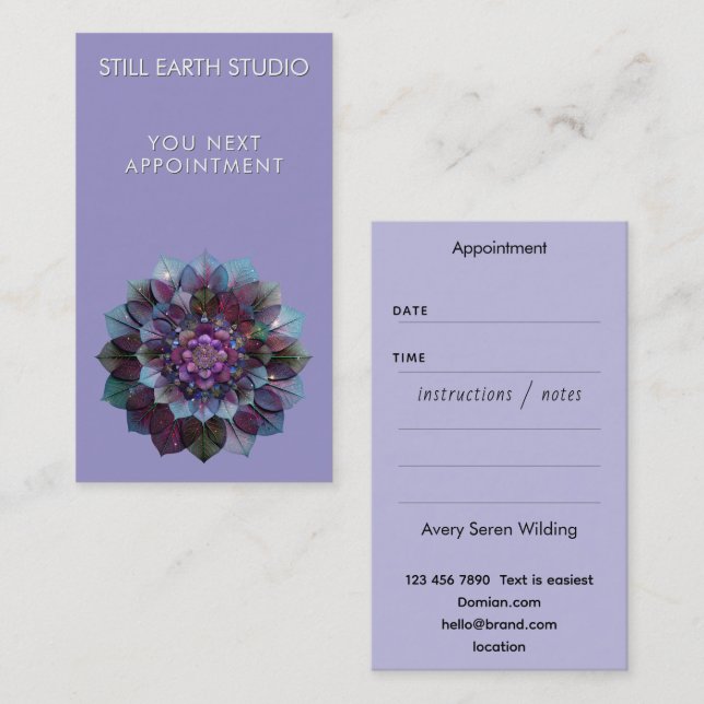 Carte De Rendez-vous Conseil des Feuilles | Mandala (Devant / Derrière)