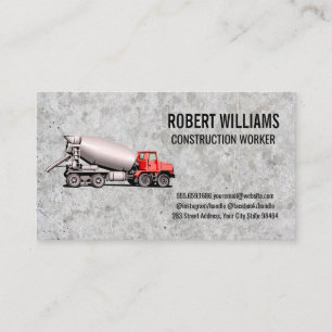 Carte De Rendez-vous Construction   Camion en béton