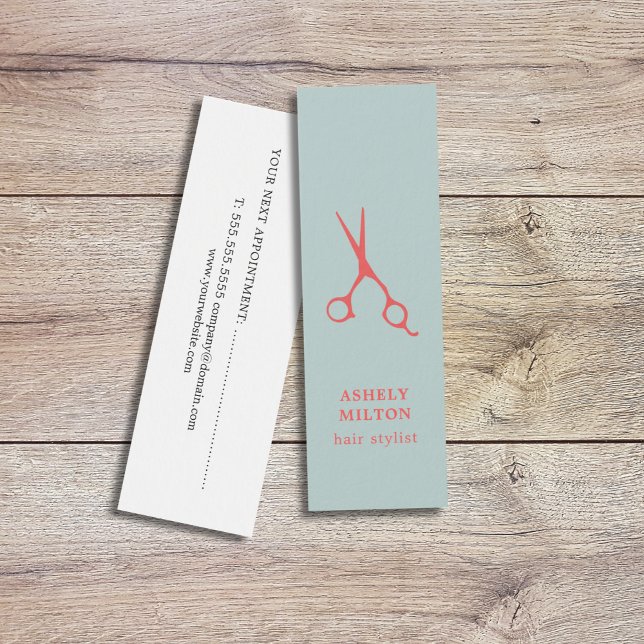 Carte de rendez-vous cool Saumon bleu coiffeur (Créateur téléchargé)