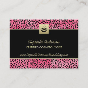 Carte De Rendez-vous Cosmetologie de luxe Pink Cheetah Imprimer Rendez-