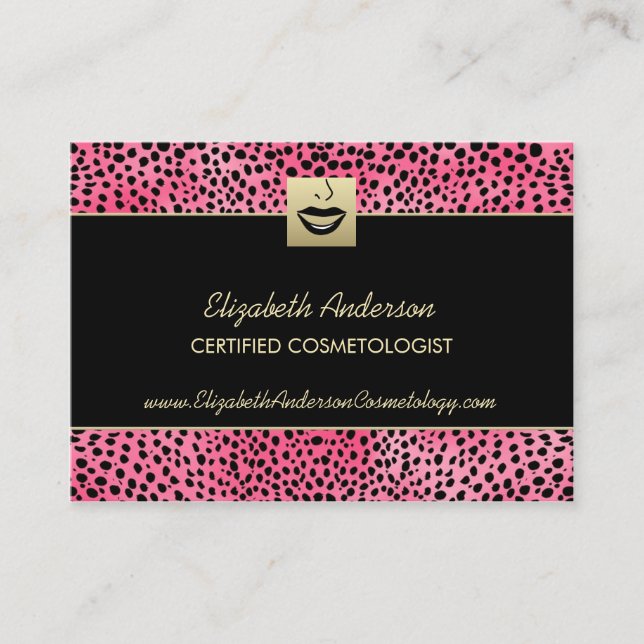 Carte De Rendez-vous Cosmetologie de luxe Pink Cheetah Imprimer Rendez- (Devant)