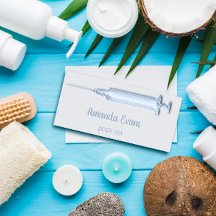 Carte De Rendez-vous Cosmetologist Syringe Botox Injections SPA Bleu