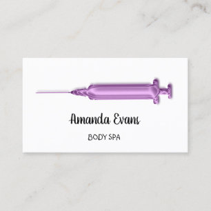 Carte De Rendez-vous Cosmetologue Syringe Botox Injection Purple Blanc