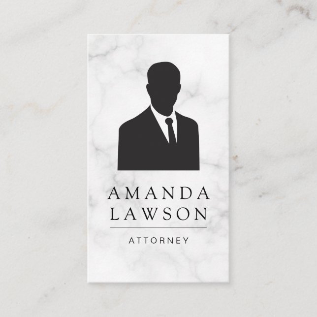 Carte De Rendez-vous Costume et Cravate pour homme d'affaires / Marbre (Devant)