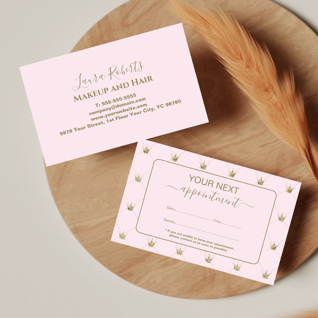 Carte De Rendez-vous Couronne de Luxe Motif Rose (Créateur téléchargé)