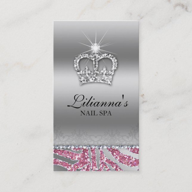 Carte De Rendez-vous Cristal de rose d'argent de spa de salon de (Devant)