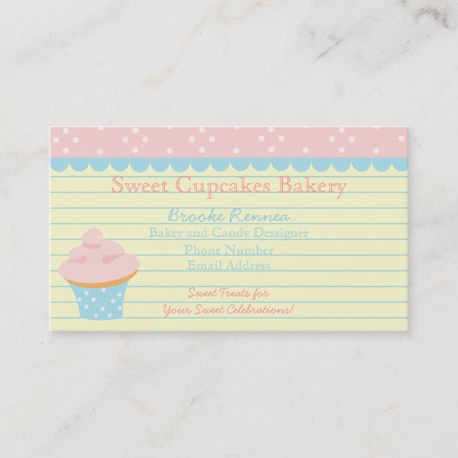 Carte De Rendez-vous Cute Cupcake avec des points ! (Devant)