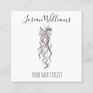 Carte De Rendez-vous Cute Pastel Bride Wavy Coiffeuse Salon de coiffure