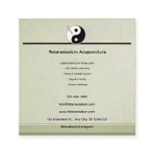 Carte de rendez-vous d'acupuncture Élément Bois