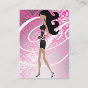 Carte De Rendez-vous damassé du rose   de monogramme du Fashionista
