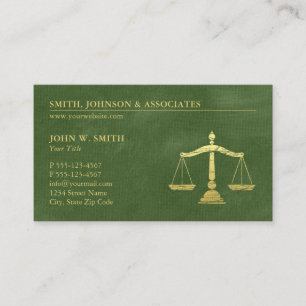 Carte De Rendez-vous Dark Green Lawyer Scales of Justice Nomination