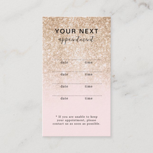 Carte de Rendez-vous de Beauté Élégante et Simple  (Devant)