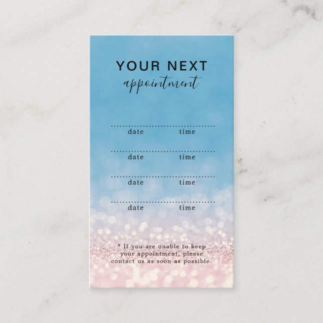 Carte de rendez-vous de beauté simple et élégante  (Devant)