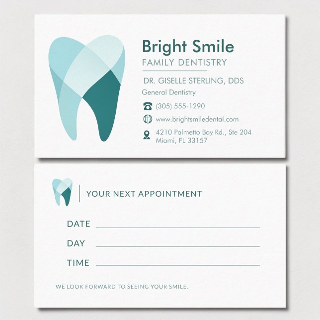 Carte de rendez-vous de bureau de dentiste dentair (Créateur téléchargé)