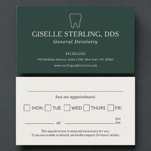 Carte de rendez-vous de cabinet dentaire Tooth Gre