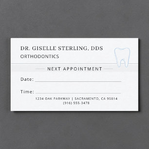 Carte de rendez-vous de dentiste orthodontique