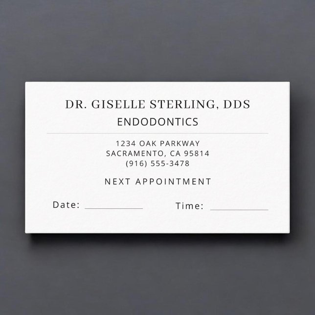 Carte de rendez-vous de dentisterie endodontique (Créateur téléchargé)