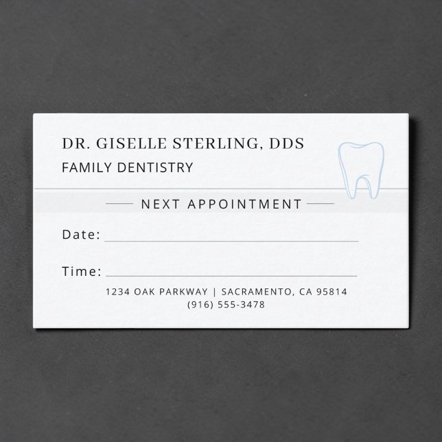 Carte de rendez-vous de dentisterie familiale Dent (Créateur téléchargé)