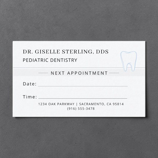 Carte de rendez-vous de dentisterie pédiatrique (Créateur téléchargé)