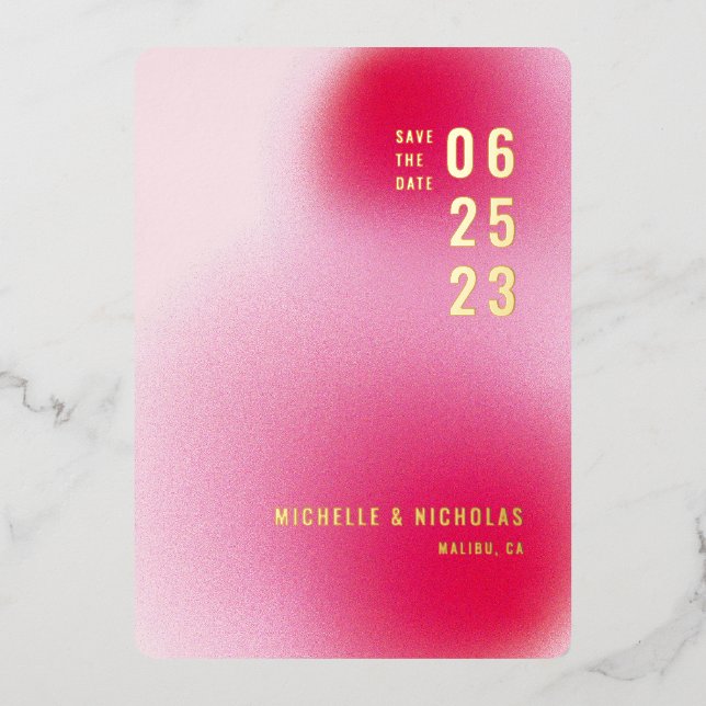 Carte de rendez-vous de mariage à dégradé minimali (Recto)