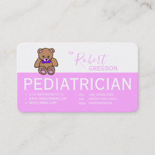 Carte de rendez-vous de pédiatre Ours en peluche r