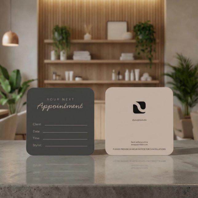 Carte de rendez-vous de salon chic moderne Dark Pr (Créateur téléchargé)