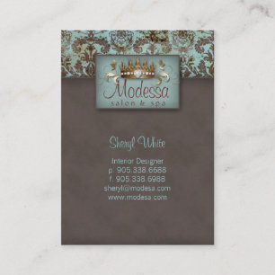 Carte de rendez-vous de spa de salon de damassé d