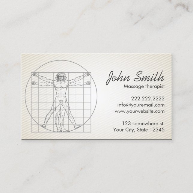 Carte de rendez-vous de thérapeute de massage de (Devant)