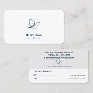 Carte de rendez-vous dentaire professionnelle   De