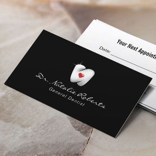 Carte De Rendez-vous Dental 3D Heart Tooth Logo Dentiste professionnel