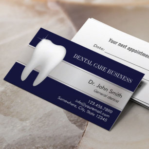 Carte De Rendez-vous Dental Office Professionnel Marine Bleu Dentiste