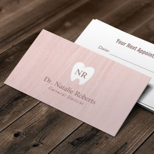 Carte De Rendez-vous Dentist Dentist Tooth Logo Blush Rose Dental Nomin