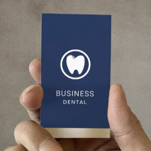 Carte De Rendez-vous Dentist Modern Tooth Logo Marine Gold Dental Offic
