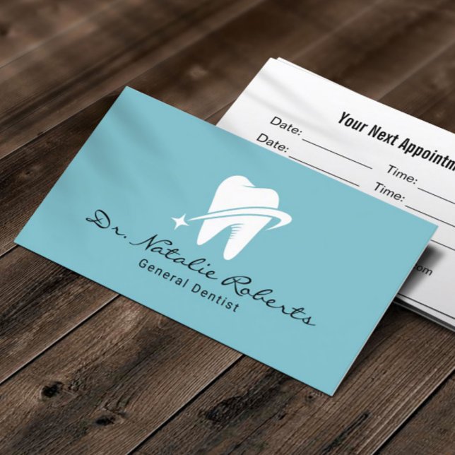 Carte De Rendez-vous Dentist Star Tooth Logo Professionnel Dental Offic (Créateur téléchargé)