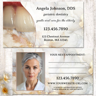 Carte De Rendez-vous Dentiste gériatrique élégant 