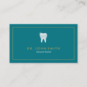 Carte De Rendez-vous Dentiste Golden Frame Turquoise dentaire dentaire