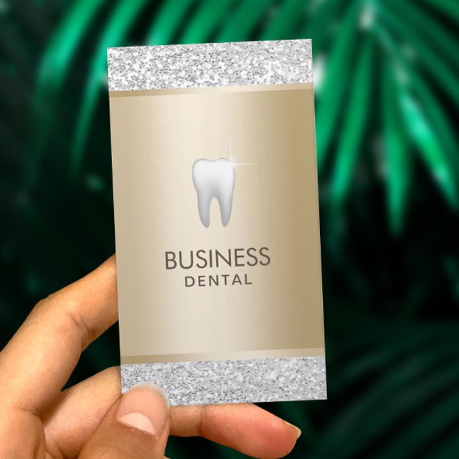 Carte De Rendez-vous Dentiste Moderne Gold & Silver Dental Nomination (Créateur téléchargé)