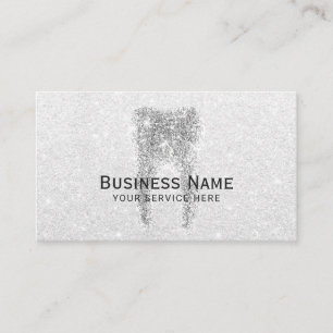 Carte De Rendez-vous Dentiste Parties scintillant d'argent dent moderne